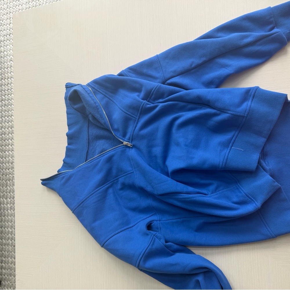 Bright Royal Blue Half-Zip Pullover Sweatshirt